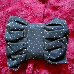 Vintage Spiegel Bow Silver dot Snap Closure Small Black Clutch Handbag
